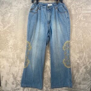 Jamie Nicola Collection Women's Jeans Size 16 Light Wash Embroidered